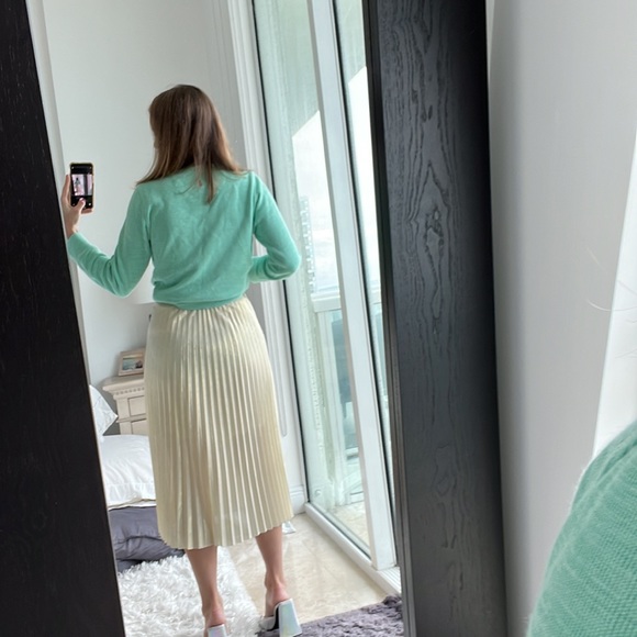 & Other Stories size 6 gold pleated skirt - Picture 4 of 5